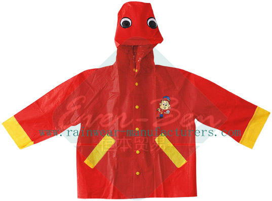 PVC Rains Parka for Kids with Animal Pattern-Toddler Rain Jacket Wholesaler